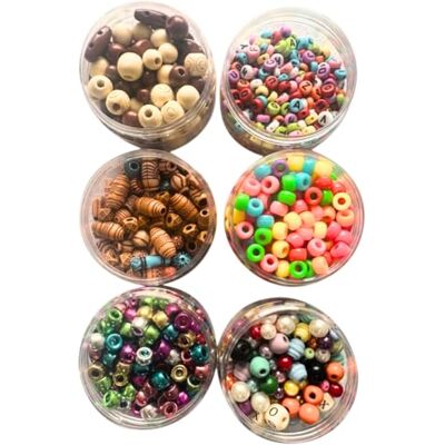 Springboard Supplies Springboard Mixed Design Crafting Beads (6 Tubs), Bulk Assorted Beads for Kids Bracelet Making, EYFS Sorting & Fine Motor Games Springboard Supplies Springboard Mixed Design Crafting Beads (6 Tubs), Bulk Assorted Beads for Kids Bracelet Making, EYFS Sorting & Fine Motor Games