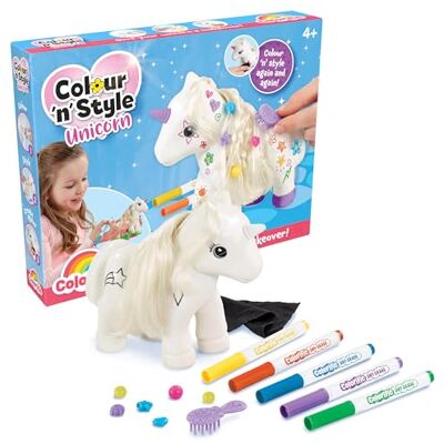 Colorific Colour 'n' Style Unicorn, Colour Your Own Unicorn Again and Again, Includes Washable Marker Pens, Beads & Hairbrush, Kids Arts & Crafts Kits for Ages 4+ Colorific Colour 'n' Style Unicorn, Colour Your Own Unicorn Again and Again, Includes Washable Marker Pens, Beads & Hairbrush, Kids Arts & Crafts Kits for Ages 4+