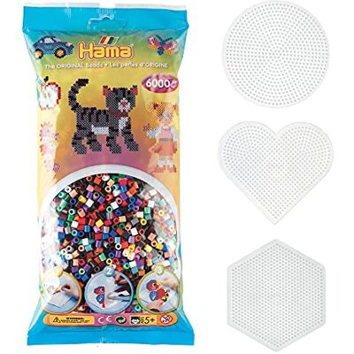 Hama Midi Size Beads, Plastic, Multi-Colour, Diameter 5 mm Hama Midi Size Beads, Plastic, Multi-Colour, Diameter 5 mm