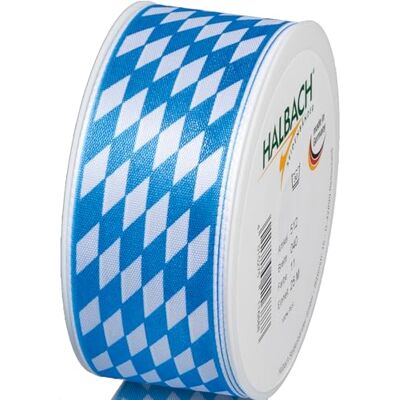 Halbach Seidenbänder Oktoberfest Decorative Ribbon Width: 40 cm Length: 25 m Colour: Blue/White Gift Ribbon Bavaria for Bavarian Table Decoration or Gifts Halbach Seidenbänder Oktoberfest Decorative Ribbon Width: 40 cm Length: 25 m Colour: Blue/White Gift Ribbon Bavaria for Bavarian Table Decoration or Gifts