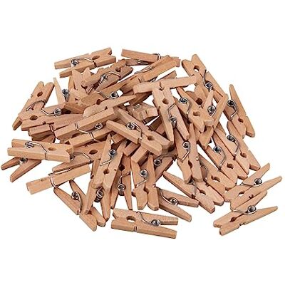 Rayher Mini Wooden Pegs for Crafting, Wood Pegs for Photos, Scrapbooking, Paper Crafts and Advent Calendar Gift Bags, Small Pegs in Various Colours, 48 Pieces, 2.5cm, 64588505 Rayher Mini Wooden Pegs for Crafting, Wood Pegs for Photos, Scrapbooking, Paper Crafts and Advent Calendar Gift Bags, Small Pegs in Various Colours, 48 Pieces, 2.5cm, 64588505