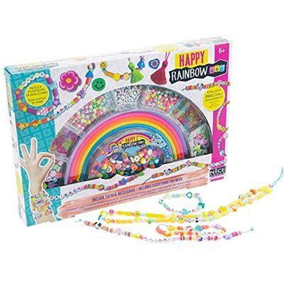 Nice Group PERLINE ABC Happy Rainbow Phone Beads, Kit of over 300 colorful and multifaceted beads with letters, butterflies, hearts, flowers, pearls Nice Group PERLINE ABC Happy Rainbow Phone Beads, Kit of over 300 colorful and multifaceted beads with letters, butterflies, hearts, flowers, pearls