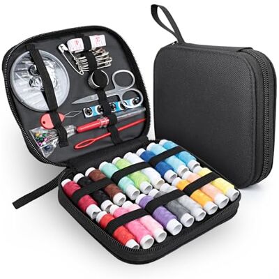 AiQInu Sewing Kit Travel Sewing Kit with Sewing Accessories, Thread Sewing Needles Scissors Thimble Tape Measure, Sweater Needles, Buttons AiQInu Sewing Kit Travel Sewing Kit with Sewing Accessories, Thread Sewing Needles Scissors Thimble Tape Measure, Sweater Needles, Buttons