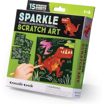 Crocodile Creek Dinosaur Themed Scratch Art for Kids of Ages 5 Years and Up Fun & Educational Kit Includes 15 Sheets, Wodden Stylus, Cards & Pages Crocodile Creek Dinosaur Themed Scratch Art for Kids of Ages 5 Years and Up Fun & Educational Kit Includes 15 Sheets, Wodden Stylus, Cards & Pages