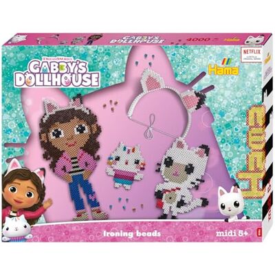 Hama Gift Box Gabby's Dollhouse, Official Beads Arts and Crafts Kit for Boys and Girls Ages 5+, Gabby's Dollhouse Mess Free Creative Craft Gift Hama Gift Box Gabby's Dollhouse, Official Beads Arts and Crafts Kit for Boys and Girls Ages 5+, Gabby's Dollhouse Mess Free Creative Craft Gift