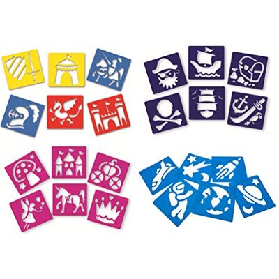 Craftplay Washable Plastic Stencils Fantasy Pack 24 Stencils Included! 15cm x 14.5cm Craftplay Washable Plastic Stencils Fantasy Pack 24 Stencils Included! 15cm x 14.5cm
