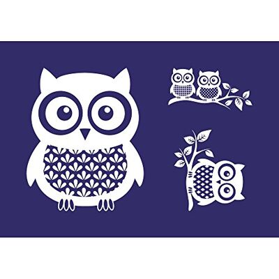 Rayher 45068000, owls, DIN A5, 1 stencil with 1 squeegee in self-service bag. Rayher 45068000, owls, DIN A5, 1 stencil with 1 squeegee in self-service bag.