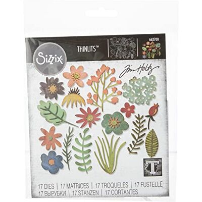 Sizzix Thinlits Die Set 662700, Funky Floral by Tim Holtz, 17 Pack, Multi Colour, One Size Sizzix Thinlits Die Set 662700, Funky Floral by Tim Holtz, 17 Pack, Multi Colour, One Size