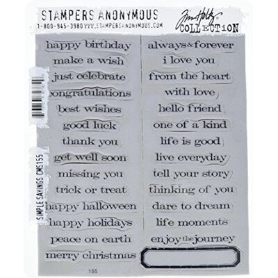 Stampers Anonymous Tim Holtz Cling Mounted Stamp Sets Simple Sayings Rubber Stamp,Red Stampers Anonymous Tim Holtz Cling Mounted Stamp Sets Simple Sayings Rubber Stamp,Red
