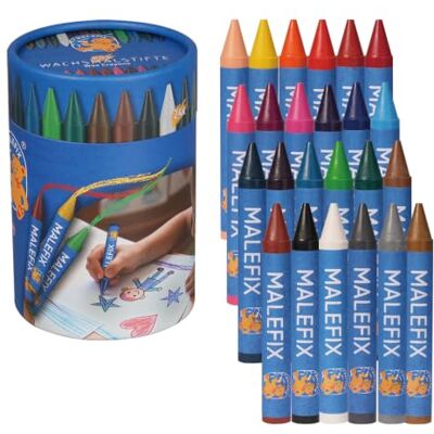 Pustefix Malefix Wax Crayons, Set of 24, 24 Colours, Gold & Silver Pustefix Malefix Wax Crayons, Set of 24, 24 Colours, Gold & Silver
