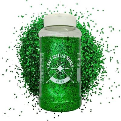 Palm Large 500g Shaker Jar of Green Glitter for Resin or Crafts, Chunky Glitter, Nail Art Palm Large 500g Shaker Jar of Green Glitter for Resin or Crafts, Chunky Glitter, Nail Art