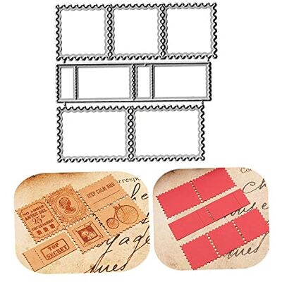 NVZBL Postage Stamp Frame Cutting Dies,Wave Edge Frame Die Cuts Metal Embossing Stencils Template Mould for Card Scrapbooking and DIY Craft Album Paper Card Decor NVZBL Postage Stamp Frame Cutting Dies,Wave Edge Frame Die Cuts Metal Embossing Stencils Template Mould for Card Scrapbooking and DIY Craft Album Paper Card Decor