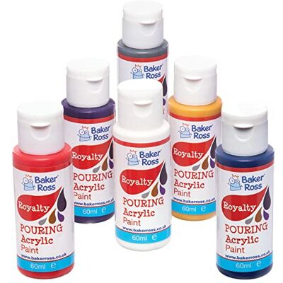Baker Ross PJ121 Red White and Blue Pouring Acrylic – 6 Pack, Craft Essential Paint Baker Ross PJ121 Red White and Blue Pouring Acrylic – 6 Pack, Craft Essential Paint