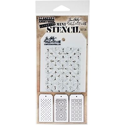 Stampers Anonymous Tim Holtz Mini Stencil Set #30, Synthetic Material, 21.6 x 9.2 x 0.1 cm Stampers Anonymous Tim Holtz Mini Stencil Set #30, Synthetic Material, 21.6 x 9.2 x 0.1 cm