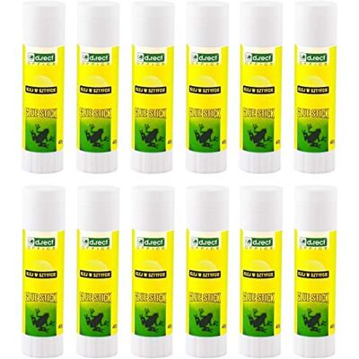 D.RECT Glue Stick 12-Pack 40 g – PVA Glue for Craft Art Scrapbooking – Odourless, Washable – Strong Hold for Paper, Card, Photos & Fabric – Smooth, Wrinkle-Free Application D.RECT Glue Stick 12-Pack 40 g – PVA Glue for Craft Art Scrapbooking – Odourless, Washable – Strong Hold for Paper, Card, Photos & Fabric – Smooth, Wrinkle-Free Application