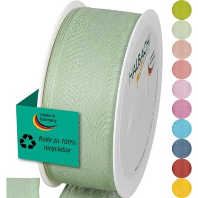 Halbach Seidenbänder Gift Ribbon Width 40 mm Length 25 m Ribbon Made in Germany Gift Ribbons in a Variety of Colours and Widths Perfect for Packaging and Decorating, Colour: Mint Halbach Seidenbänder Gift Ribbon Width 40 mm Length 25 m Ribbon Made in Germany Gift Ribbons in a Variety of Colours and Widths Perfect for Packaging and Decorating, Colour: Mint