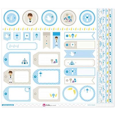 Anita y Su Mundo Anita and His World First Communion Child Scrapbooking Papers, Blue, 30 x 30.5 cm, 13 Anita y Su Mundo Anita and His World First Communion Child Scrapbooking Papers, Blue, 30 x 30.5 cm, 13