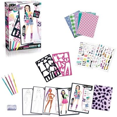 Canal Toys Style 4 Ever Fashion Designer Fashion Designer Kit, Real Fabric, Stencils, Printed Sheets, Stickers and More! Canal Toys Style 4 Ever Fashion Designer Fashion Designer Kit, Real Fabric, Stencils, Printed Sheets, Stickers and More!
