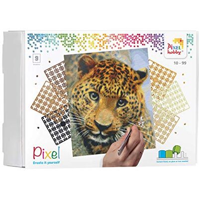 Pracht Creatives Hobby Pixel P090050 Mosaic Gift Box Leopard Image Approx. 30.5 x 38.1 cm Large Easy Plug-In System No Ironing or Gluing Stones Made of Organic Plastic Pracht Creatives Hobby Pixel P090050 Mosaic Gift Box Leopard Image Approx. 30.5 x 38.1 cm Large Easy Plug-In System No Ironing or Gluing Stones Made of Organic Plastic