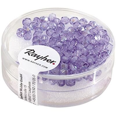 Rayher 14202308 Glass Cut Beads, 3 mm, Iridescent Box of 100, Lilac Rayher 14202308 Glass Cut Beads, 3 mm, Iridescent Box of 100, Lilac