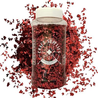 Palm Large 400g Shaker Jar of Chunky Red Glitter for Resin or Crafts, Nail Art Palm Large 400g Shaker Jar of Chunky Red Glitter for Resin or Crafts, Nail Art