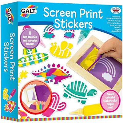 Galt , Screen Print Stickers, Craft Kits for Kids, Ages 6 Years Plus Galt , Screen Print Stickers, Craft Kits for Kids, Ages 6 Years Plus