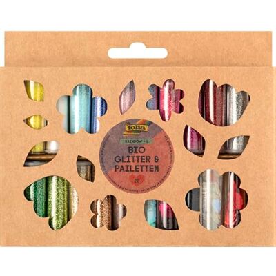 Folia Rainbow L 5781 Organic Glitter & Sequins Set, 20 Tubes, Organic Glitter and Sequins in Various Shapes and Colours, for Decorating and Decorating Folia Rainbow L 5781 Organic Glitter & Sequins Set, 20 Tubes, Organic Glitter and Sequins in Various Shapes and Colours, for Decorating and Decorating