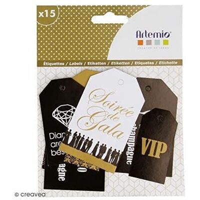 Artemio Set of 15 Die Cut Labels, Paper, Gold, 1 x 12.5 x 15.5 cm Artemio Set of 15 Die Cut Labels, Paper, Gold, 1 x 12.5 x 15.5 cm