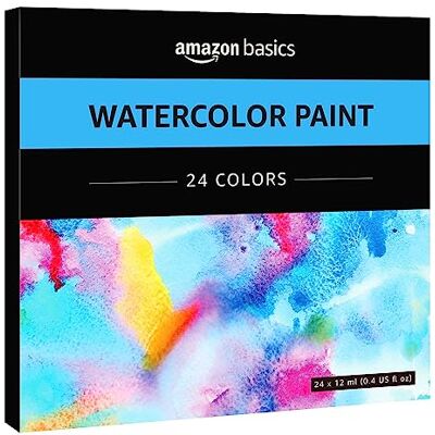 Amazon Basics Vibrant Color Watercolor Paint Set Tubes, 24 count (Pack of 1), Multicolor Amazon Basics Vibrant Color Watercolor Paint Set Tubes, 24 count (Pack of 1), Multicolor