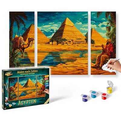 Schipper 609260928 Painting by Numbers Egypt Painting Pictures for Adults, Includes Brush and Acrylic Paints, Triptych, 50 x 80 cm Schipper 609260928 Painting by Numbers Egypt Painting Pictures for Adults, Includes Brush and Acrylic Paints, Triptych, 50 x 80 cm