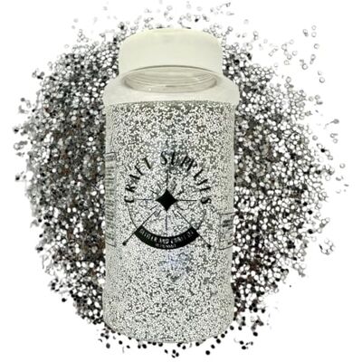 Palmsafe Large 500g Shaker Jar of Silver Glitter-Colourful Glitter for Resin or Crafts, Chunky Glitter, Nail Art, MAT1123 Palmsafe Large 500g Shaker Jar of Silver Glitter-Colourful Glitter for Resin or Crafts, Chunky Glitter, Nail Art, MAT1123