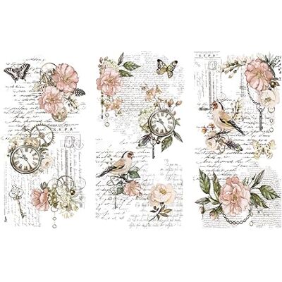 Thymeless Designs Rub on Transfers for Crafts and Furniture 3 Design Sheets 6”x 12” Home Decor Decals by (Memories of Paris) Thymeless Designs Rub on Transfers for Crafts and Furniture 3 Design Sheets 6”x 12” Home Decor Decals by (Memories of Paris)