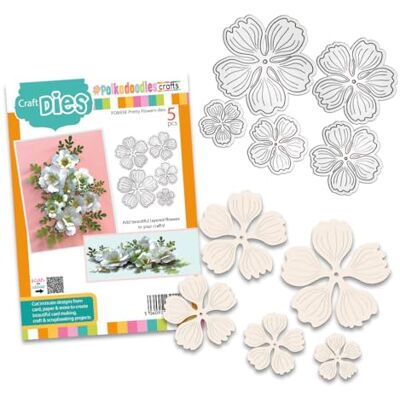 Polkadoodles Pretty Flower 1 Dies for Card Making, Craft Supplies, Scrapbooking, Mixed Media Polkadoodles Pretty Flower 1 Dies for Card Making, Craft Supplies, Scrapbooking, Mixed Media