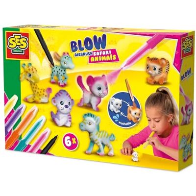Creative Labs 14335 Blow Airbrush Pens Safari Animals 6X Creative Craft Kit for Kids Aged 5+ Decorate 6 Safari Animal Figures Creative Labs 14335 Blow Airbrush Pens Safari Animals 6X Creative Craft Kit for Kids Aged 5+ Decorate 6 Safari Animal Figures