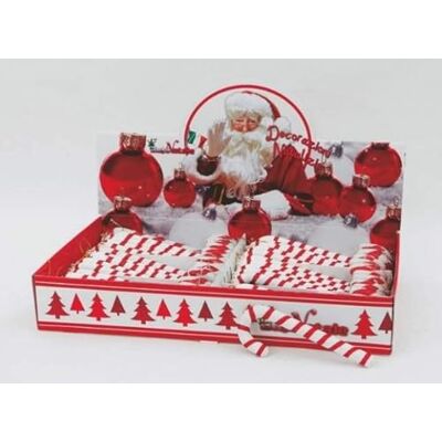 Iperbriko Christmas Stick - Red White Glitter - 22cm Iperbriko Christmas Stick - Red White Glitter - 22cm