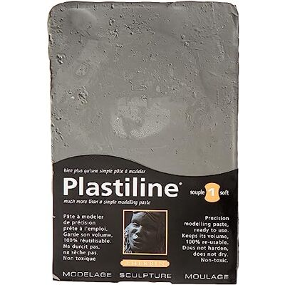 PLASTILINE 7740T sheet Modelling Paste, High Precision Sculpting, Moulding Hardness 1 (very soft) 750g Dark Grey shade. Made in France PLASTILINE 7740T sheet Modelling Paste, High Precision Sculpting, Moulding Hardness 1 (very soft) 750g Dark Grey shade. Made in France
