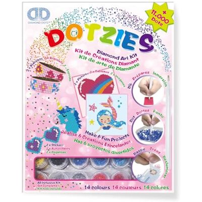 BANDAI Dotzies Art Kit Mermaid, Diamond Art for Kids, Arts and Crafts, Including 6 Fun Activities, Perfect Diamond Painting Gift for Girls, Everything Included BANDAI Dotzies Art Kit Mermaid, Diamond Art for Kids, Arts and Crafts, Including 6 Fun Activities, Perfect Diamond Painting Gift for Girls, Everything Included