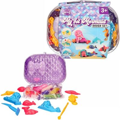 Atoz My 1st Mermaid Dough Set with Carrying Case, Sea Creatures Moulds, Ages 3+, Purple Atoz My 1st Mermaid Dough Set with Carrying Case, Sea Creatures Moulds, Ages 3+, Purple