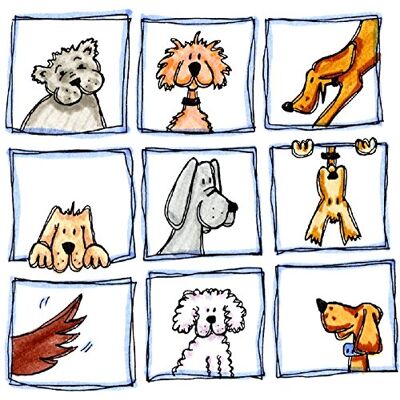 Art Stamps FQ218 LM Dog Squares Stamp, Black Art Stamps FQ218 LM Dog Squares Stamp, Black