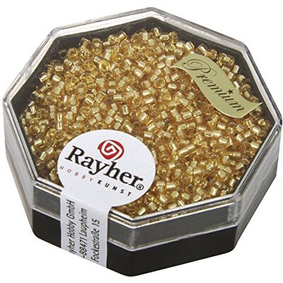 Rayher Hobby 14762807 DELICA -rocailles, 1.6 mm diameter with silver fitting 6 G, Light Topaz Rayher Hobby 14762807 DELICA -rocailles, 1.6 mm diameter with silver fitting 6 G, Light Topaz