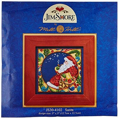 Mill Hill 143288/Jim Shore Counted Cross Stitch Kit 5"X5", Santa (18 Count) Mill Hill 143288/Jim Shore Counted Cross Stitch Kit 5"X5", Santa (18 Count)