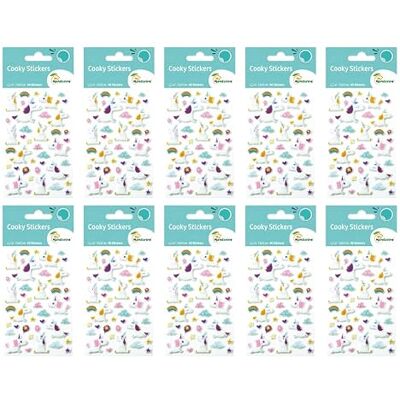 My Mandarine Maildor CY063Opack GOMMETTES 3D Cooky LOT DE 10 planches 12x8 cm 400 Stickers LICORNES My Mandarine Maildor CY063Opack GOMMETTES 3D Cooky LOT DE 10 planches 12x8 cm 400 Stickers LICORNES