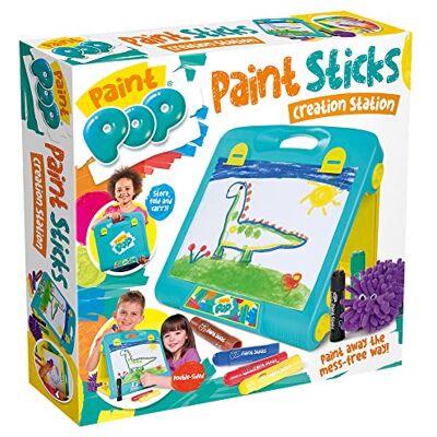 Paint Pop Creation Station Kids Portable Tabletop Art Easel Board Aesthetic Folding Storage Case Stand with Washable Paint Sticks Paper Roll for Toddler Nursery Creative Desktop Gift Paint Pop Creation Station Kids Portable Tabletop Art Easel Board Aesthetic Folding Storage Case Stand with Washable Paint Sticks Paper Roll for Toddler Nursery Creative Desktop Gift