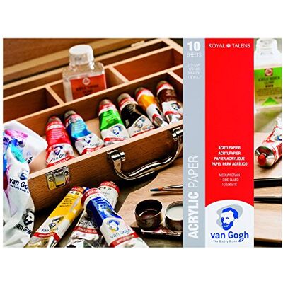 Van Gogh Acrylic Colour Paper Pad 30x40cm 370g Medium Grain Texture 10 Sheets Ideal for Acrylic Paints Van Gogh Acrylic Colour Paper Pad 30x40cm 370g Medium Grain Texture 10 Sheets Ideal for Acrylic Paints