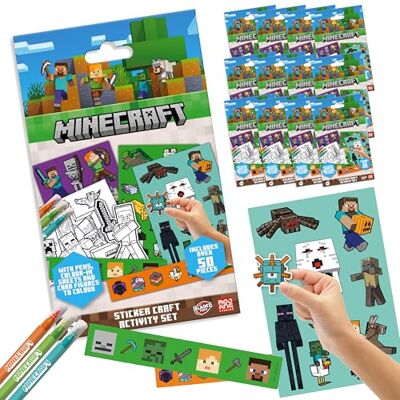 BLADEZ Minecraft Sticker Set Over 50 Pieces, Age 3+, 12 Pack BLADEZ Minecraft Sticker Set Over 50 Pieces, Age 3+, 12 Pack
