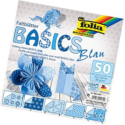 Folia Bringmann Basics folding sheets, 80 g/qm, 50 sheets assorted in 5 designs Folia Bringmann Basics folding sheets, 80 g/qm, 50 sheets assorted in 5 designs