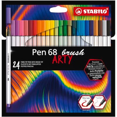 STABILO Pen 68 brush ARTY felt pen Assorted colours - Felt pen - Pen 68 - ARTY - 24 pcs STABILO Pen 68 brush ARTY felt pen Assorted colours - Felt pen - Pen 68 - ARTY - 24 pcs