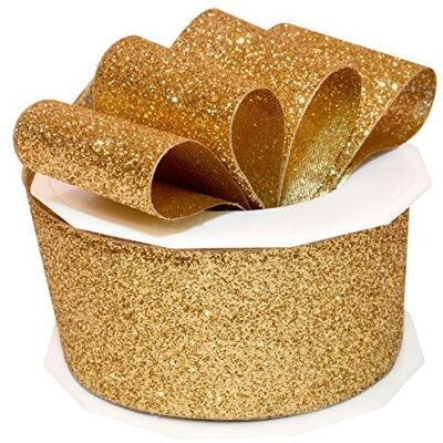 Morex 98509/10-634 Princess Glitter Metallic and Nylon Ribbon, 1-1/2-Inch by 10-Yard, Gold Morex 98509/10-634 Princess Glitter Metallic and Nylon Ribbon, 1-1/2-Inch by 10-Yard, Gold