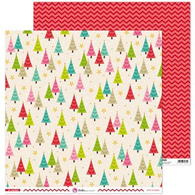 Anita y Su Mundo 37018666 Colección En Navidad Christmas Tree Scrapbooking Paper, 30.5 x 30.5 cm Anita y Su Mundo 37018666 Colección En Navidad Christmas Tree Scrapbooking Paper, 30.5 x 30.5 cm