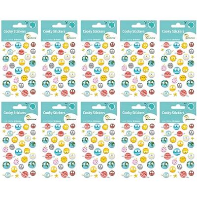 Maildor CY128Cpack GOMMETTES 3D Cooky LOT DE 10 planches 12x8 cm 300 Stickers PLANETES Maildor CY128Cpack GOMMETTES 3D Cooky LOT DE 10 planches 12x8 cm 300 Stickers PLANETES